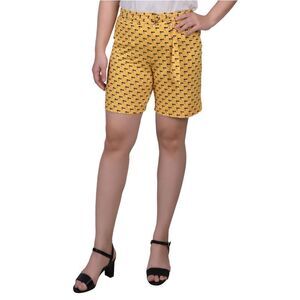 NY Collection Womens Petite Belted Striped Casual Walking Shorts, NWT